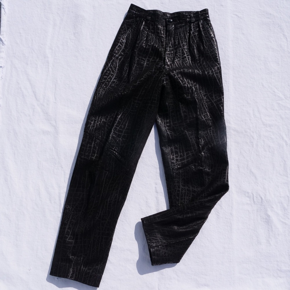 Vintage 80s/90s Erez black side high waisted leather pants